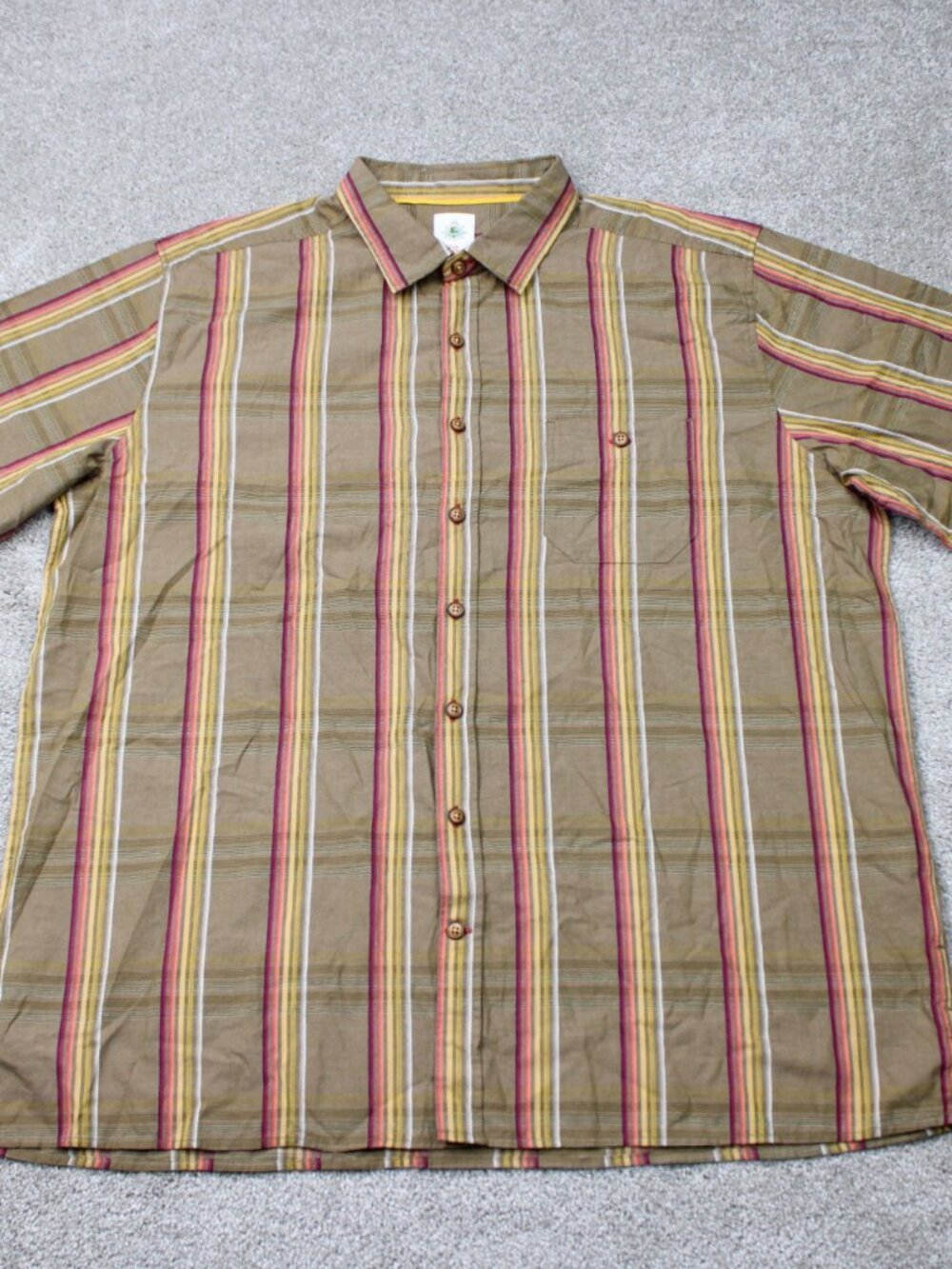 The Territory Ahead Shirt Men 2XLT XXL-Tall Brown/Yellow/Red Cotton Short Sleeve